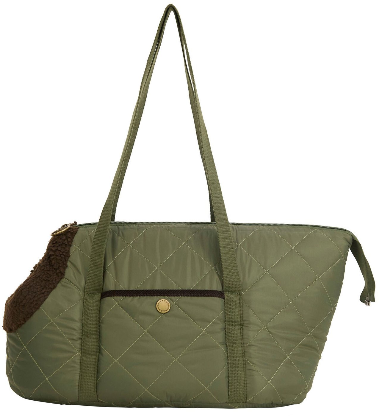 Sac matelassé Dog vert moumoute brun Barbour Dog DAC 0140 OL74 pour chiens