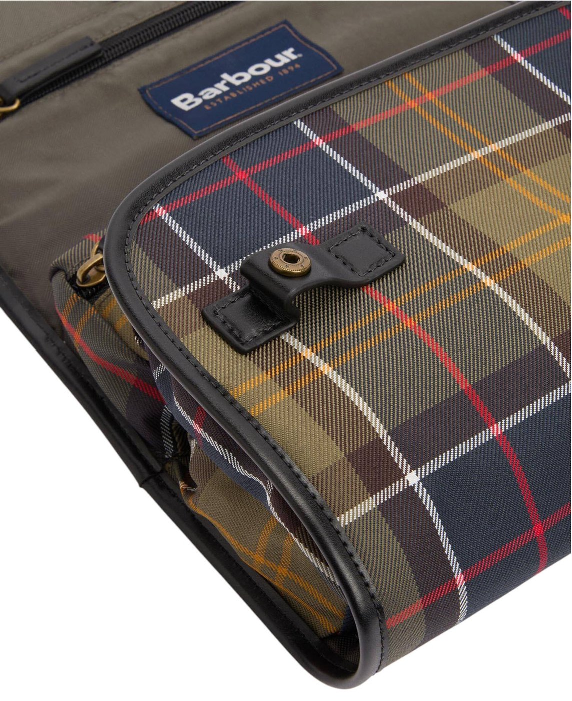 Trousse toilette tartan vert jaune Hanging Barbour Femme Homme MAC 0425 OL91