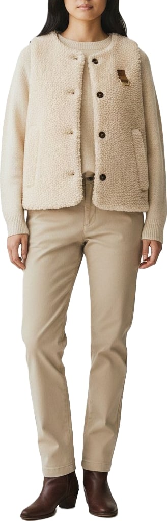 Veste Bowes mouton éco sans manches écru Barbour Femme LGI 0228