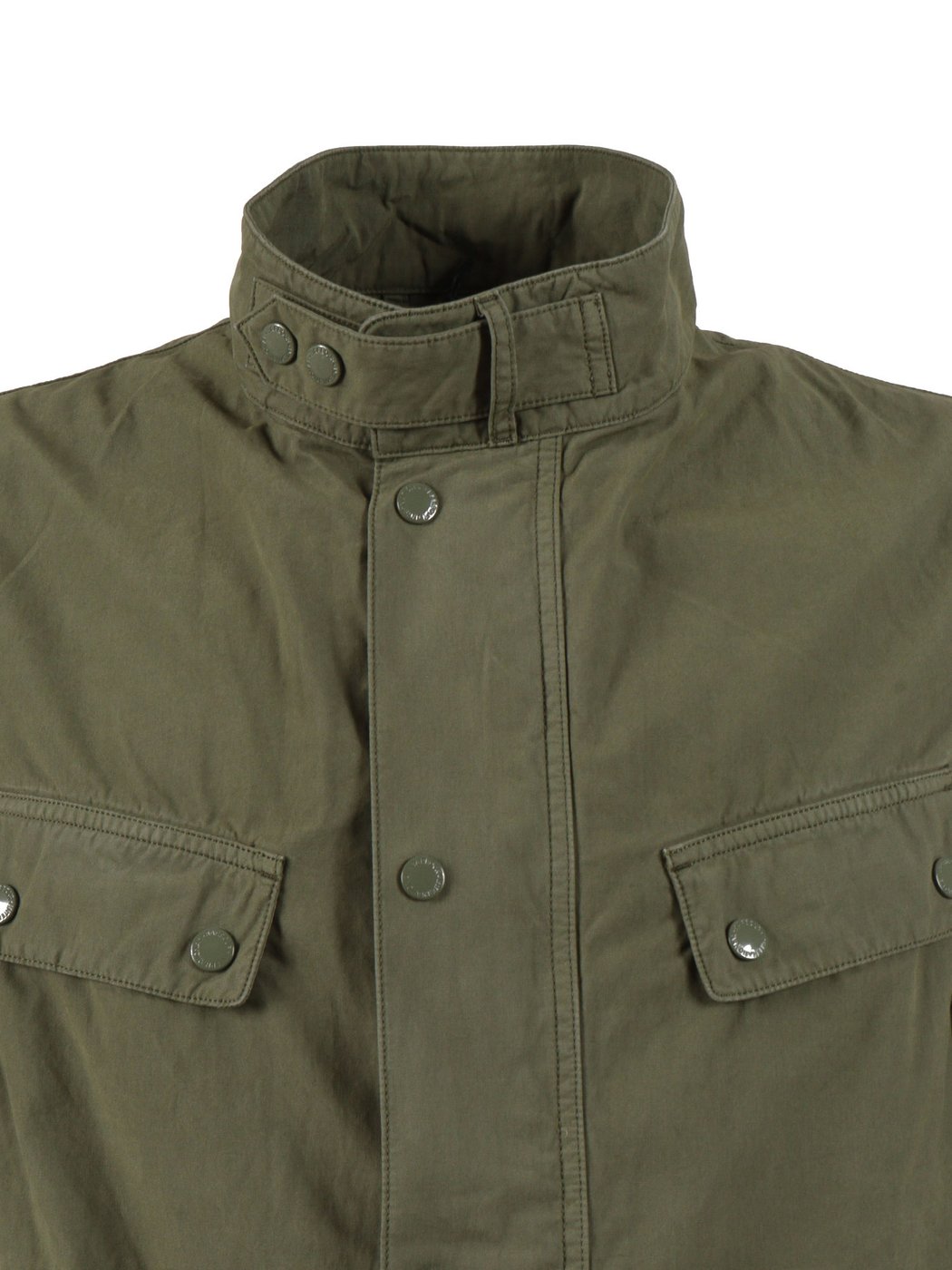 Garment Dyed Olive Utility Casual Jacket