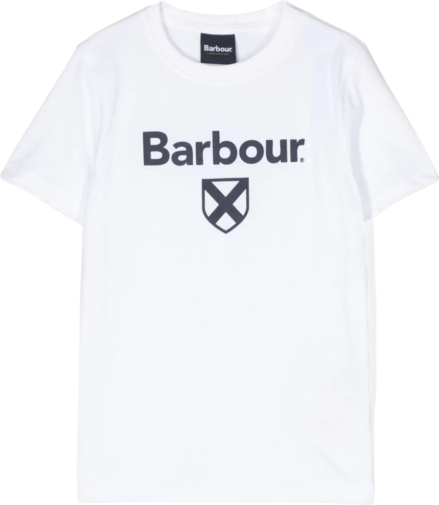 boys essential shield tee white