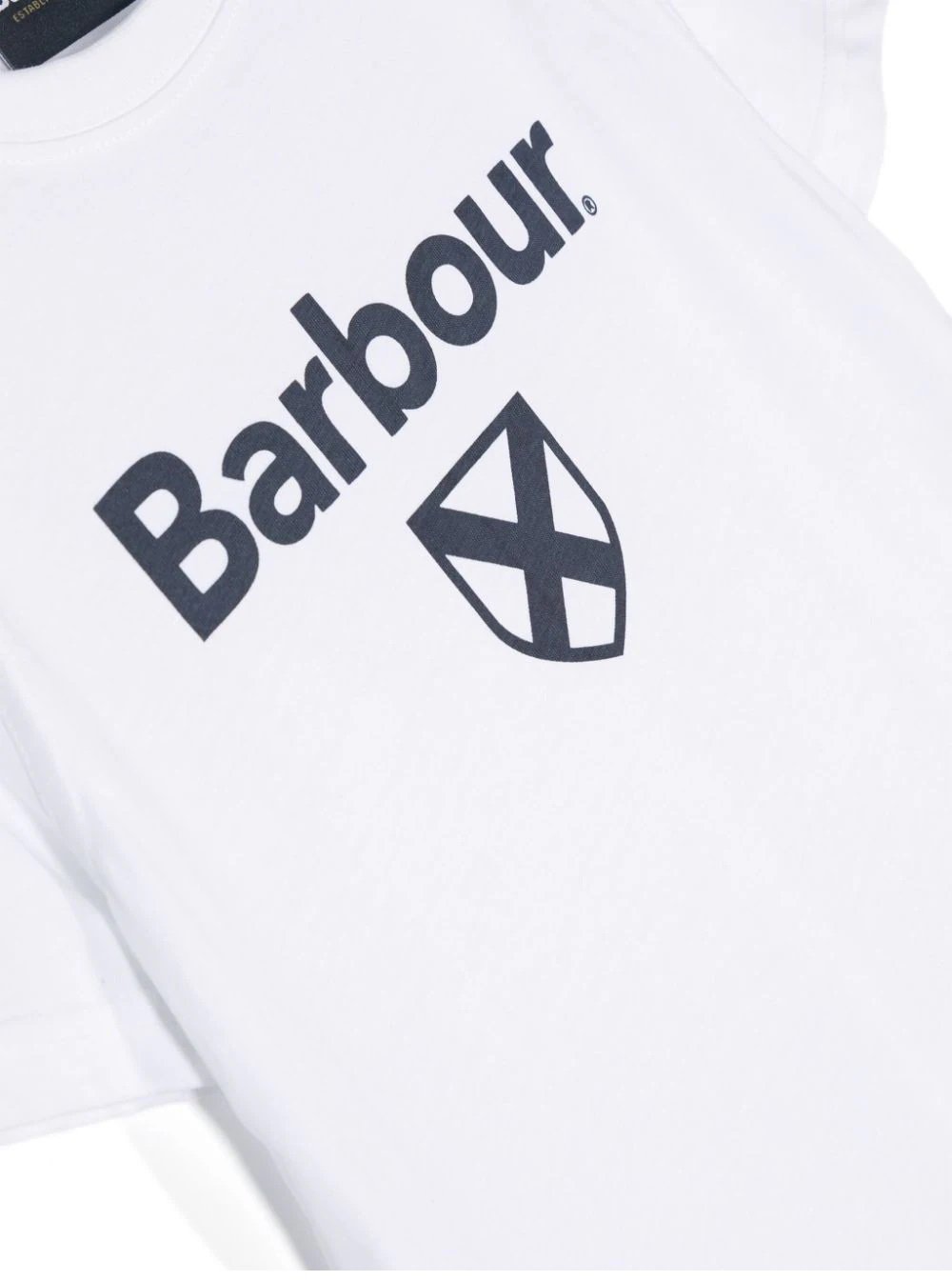 boys essential shield tee white