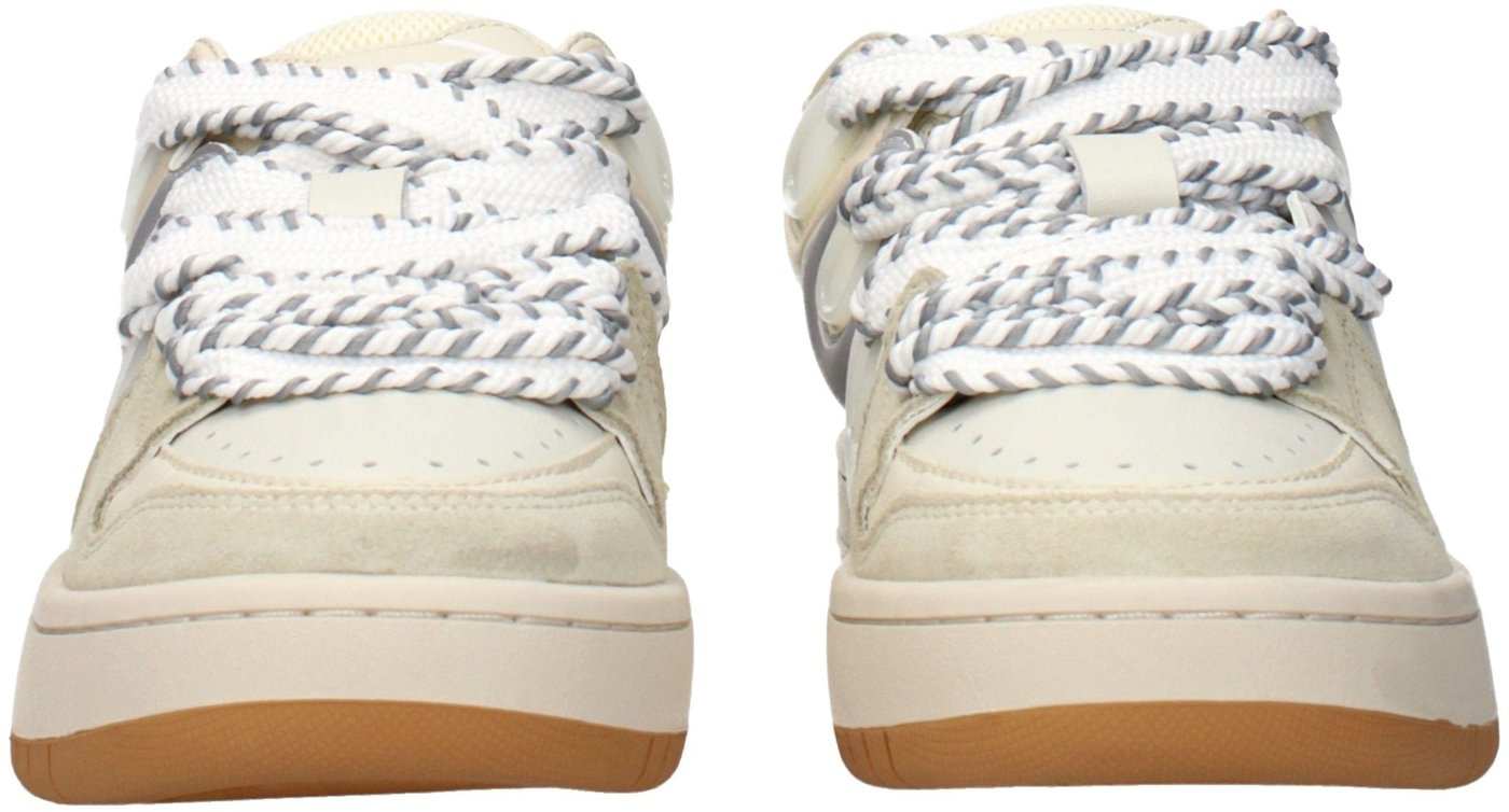 Barrow Beige Leather Low Top Sneakers