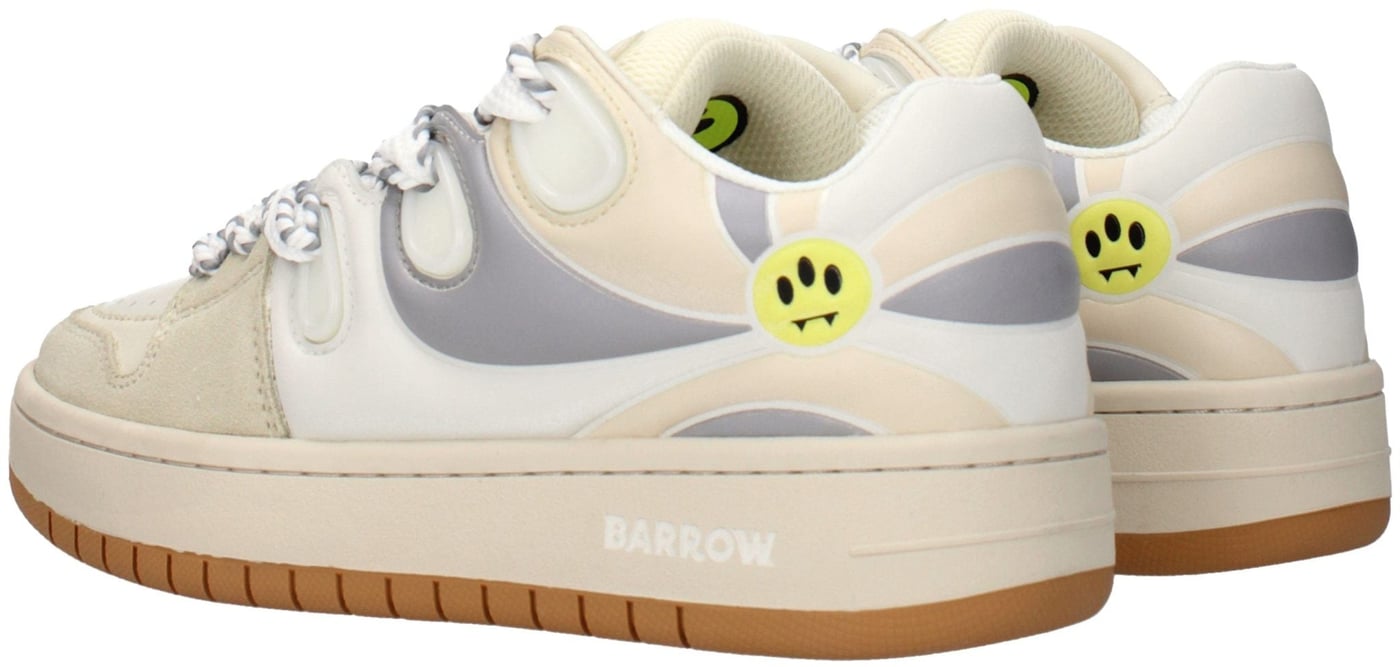Barrow Beige Leather Low Top Sneakers