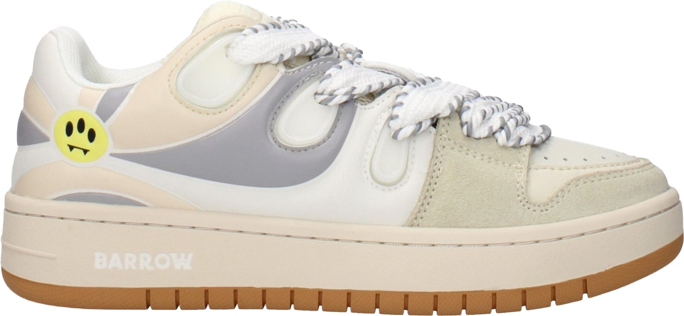 Barrow Beige Leather Low Top Sneakers