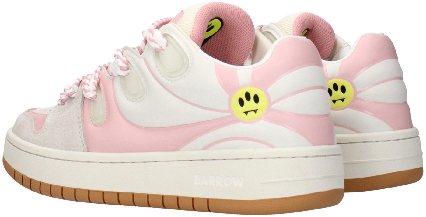 Barrow White Leather Low Top Sneakers