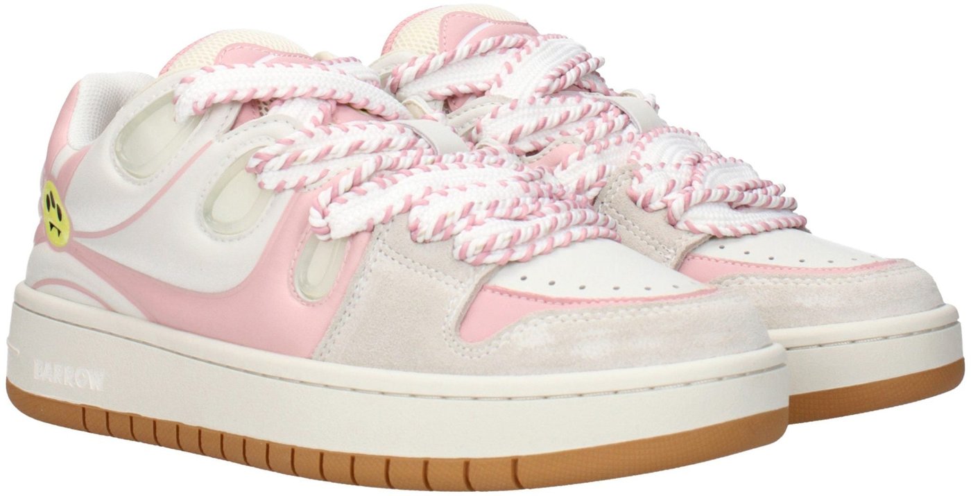 Barrow White Leather Low Top Sneakers