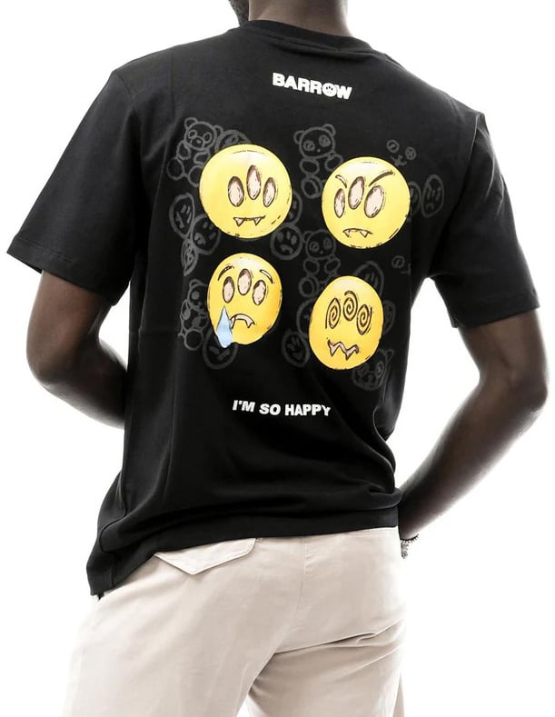 jersey t-shirt smiley zwart