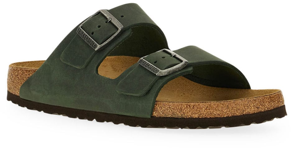 Birkenstock Sage green leather Arizona sandals
