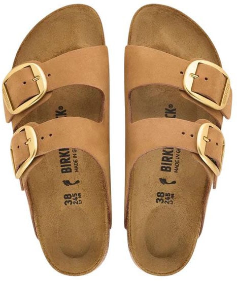 Birkenstock Brown Leather Flat Sandals