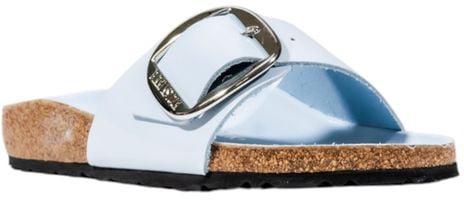 Birkenstock Blue Artificial Leather Flat Sandals