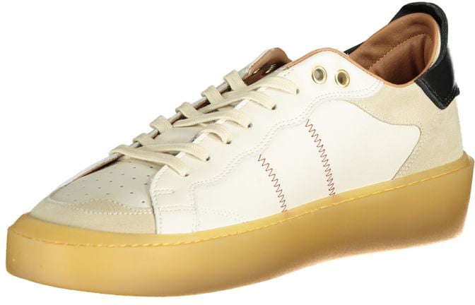 Blauer White Leather Men Sneaker