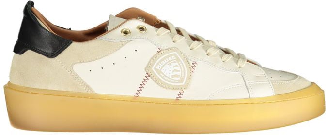 Blauer White Leather Men Sneaker
