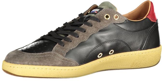 Blauer Black Leather Men Sneaker