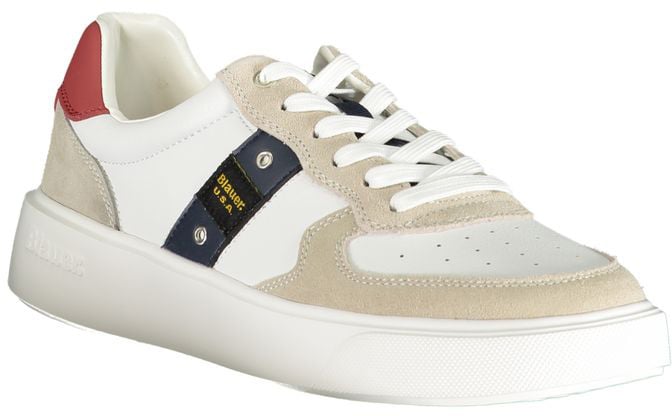 Blauer White Polyurethane Men Sneaker
