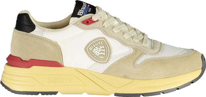 Blauer Beige Polyurethane Men Sneaker