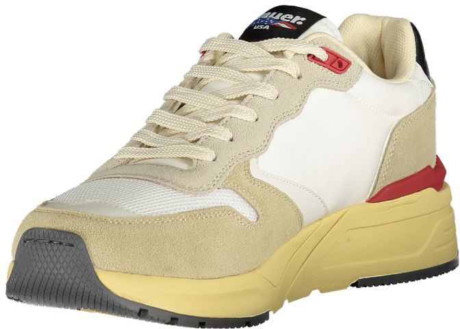 Blauer Beige Polyurethane Men Sneaker