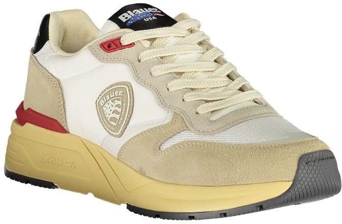Blauer Beige Polyurethane Men Sneaker