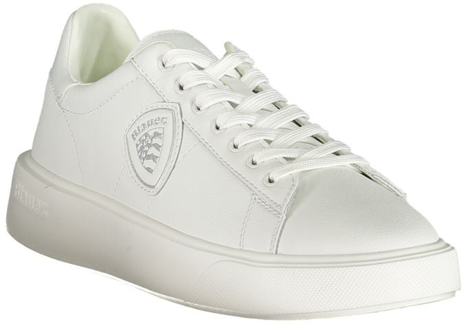Blauer White Polyurethane Men Sneaker