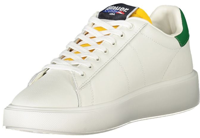 Blauer White Polyurethane Men Sneaker