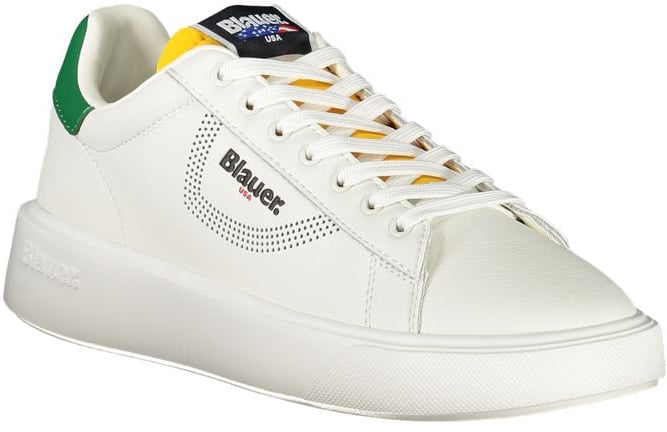 Blauer White Polyurethane Men Sneaker