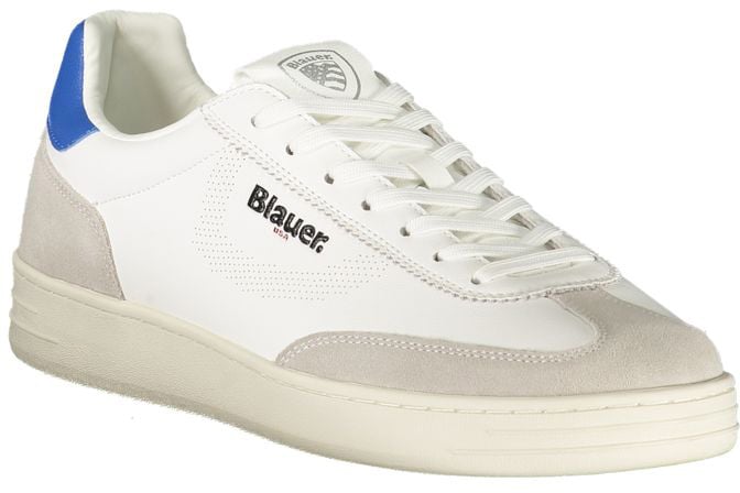 Blauer White Polyurethane Men's Sneaker