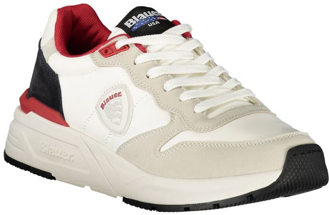 Blauer White Polyurethane Men Sneaker