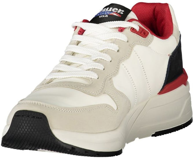 Blauer White Polyurethane Men Sneaker
