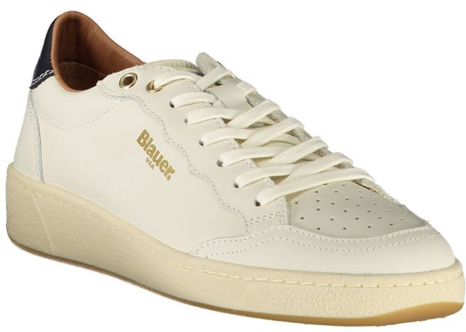 Blauer White Leather Women Sneaker
