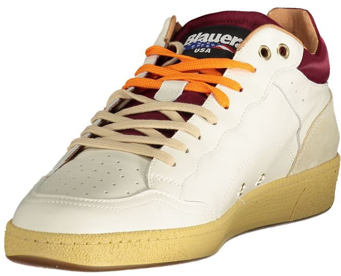 Blauer White Leather Men's Sneaker