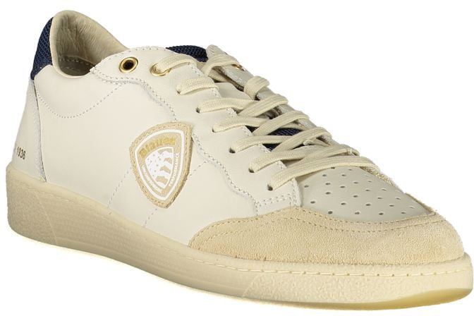 Blauer White Polyurethane Men Sneaker