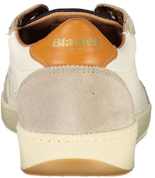 Blauer White Leather Men Sneaker