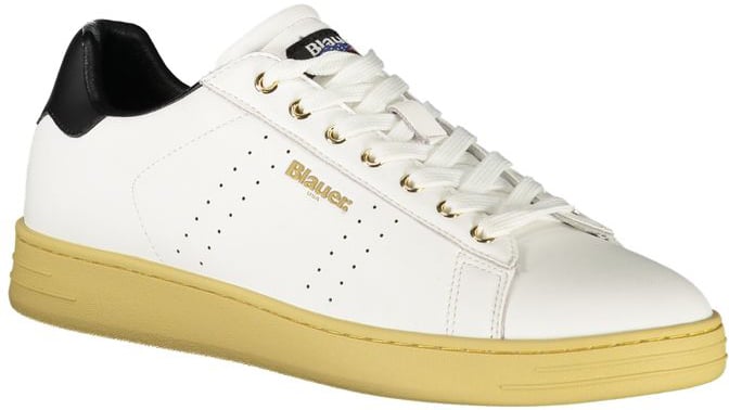 Blauer White Polyurethane Men Sneaker