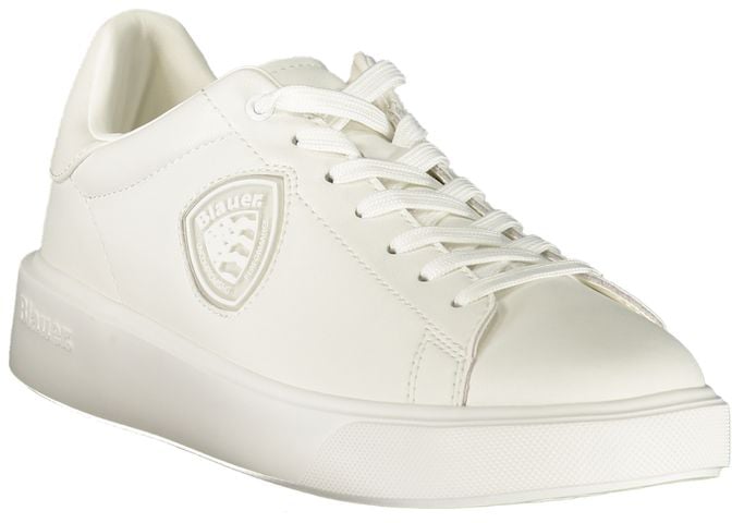 Blauer White Polyurethane Men's Sneaker