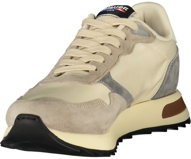 Blauer Beige Polyester Mens Sneaker