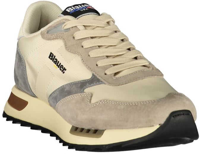 Blauer Beige Polyester Mens Sneaker