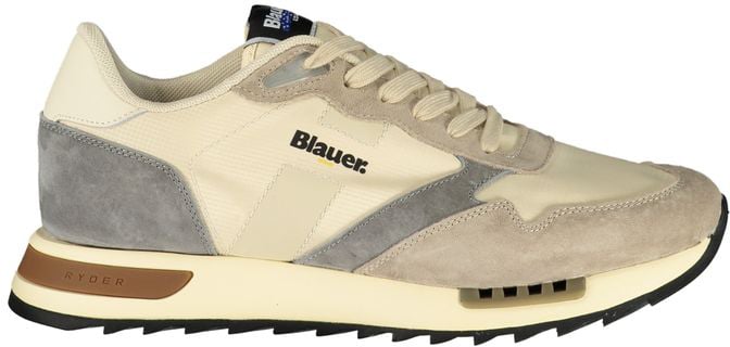 Blauer Beige Polyester Mens Sneaker