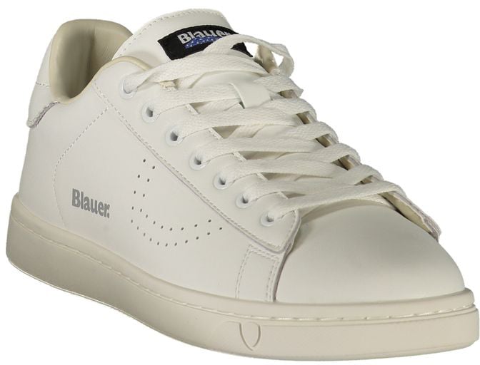 Blauer White Polyurethane Men's Sneaker