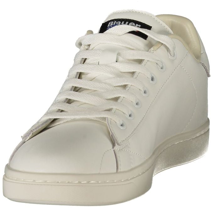 Blauer White Polyurethane Men's Sneaker