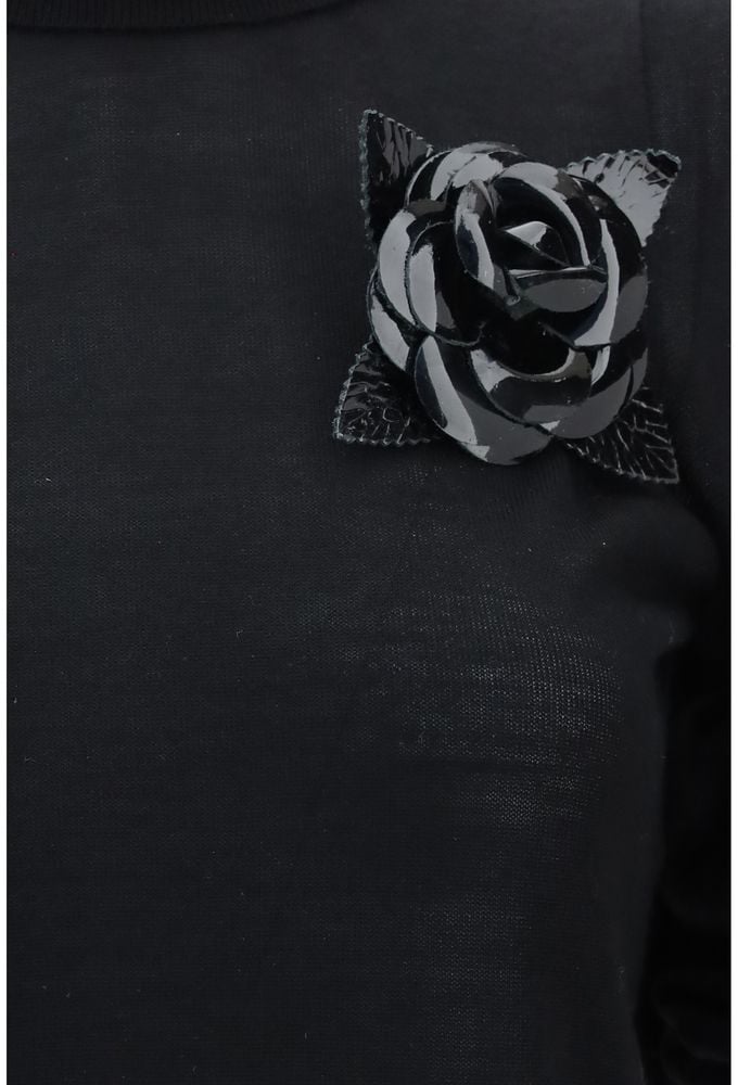 Blumarine Black Wool Oves Aries Turtleneck