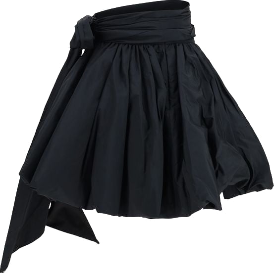Dramatic Voluminous Flowing Tie Mini Skirt