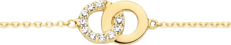 Blush Armband 2223YZI 14k Geelgoud met 2x Cirkels met Briljant geslepen Zirkonia 18cm