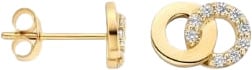 Blush Oorbellen 7397YZI 14k Geelgoud 2 Circle met Zirkonia 5.1mm x 7.5mm