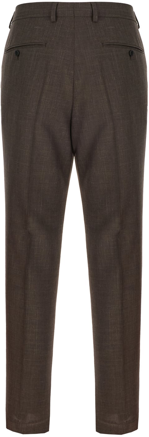 Boss Embroidered wool blend pants