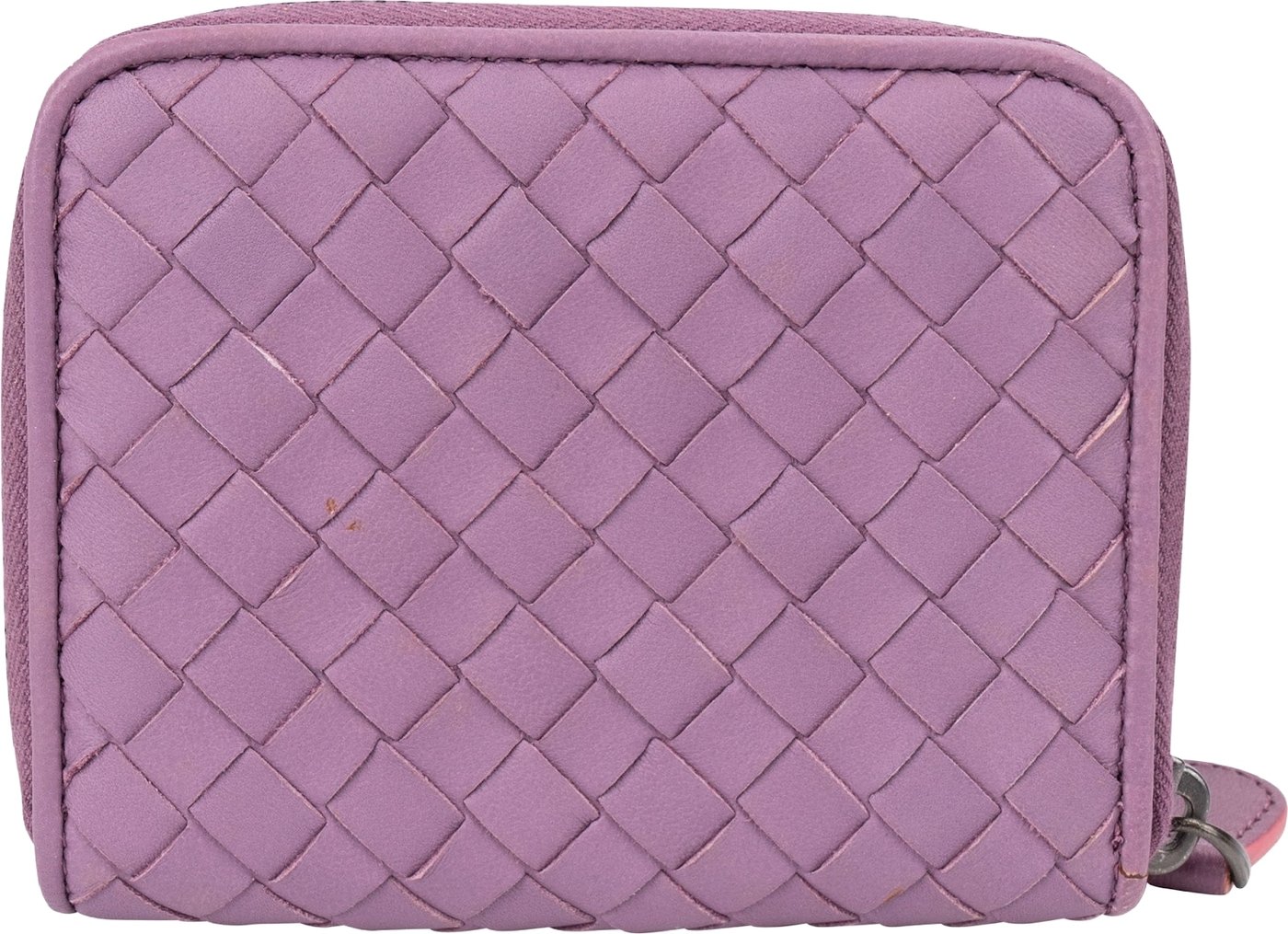 Bottega Veneta Purple Intrecciato Leather Small Zip Around Wallet