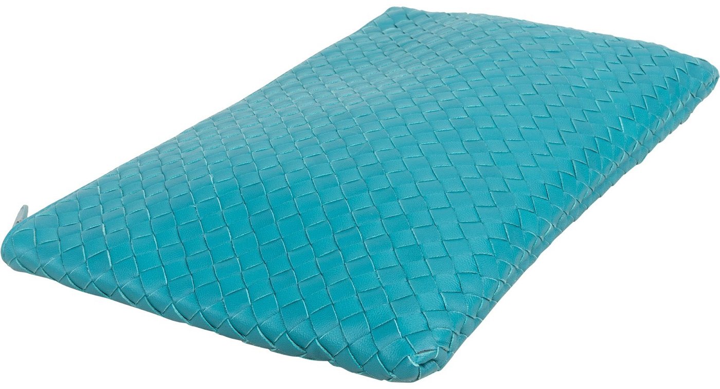 Bottega Veneta Blue Intrecciato Leather Clutch