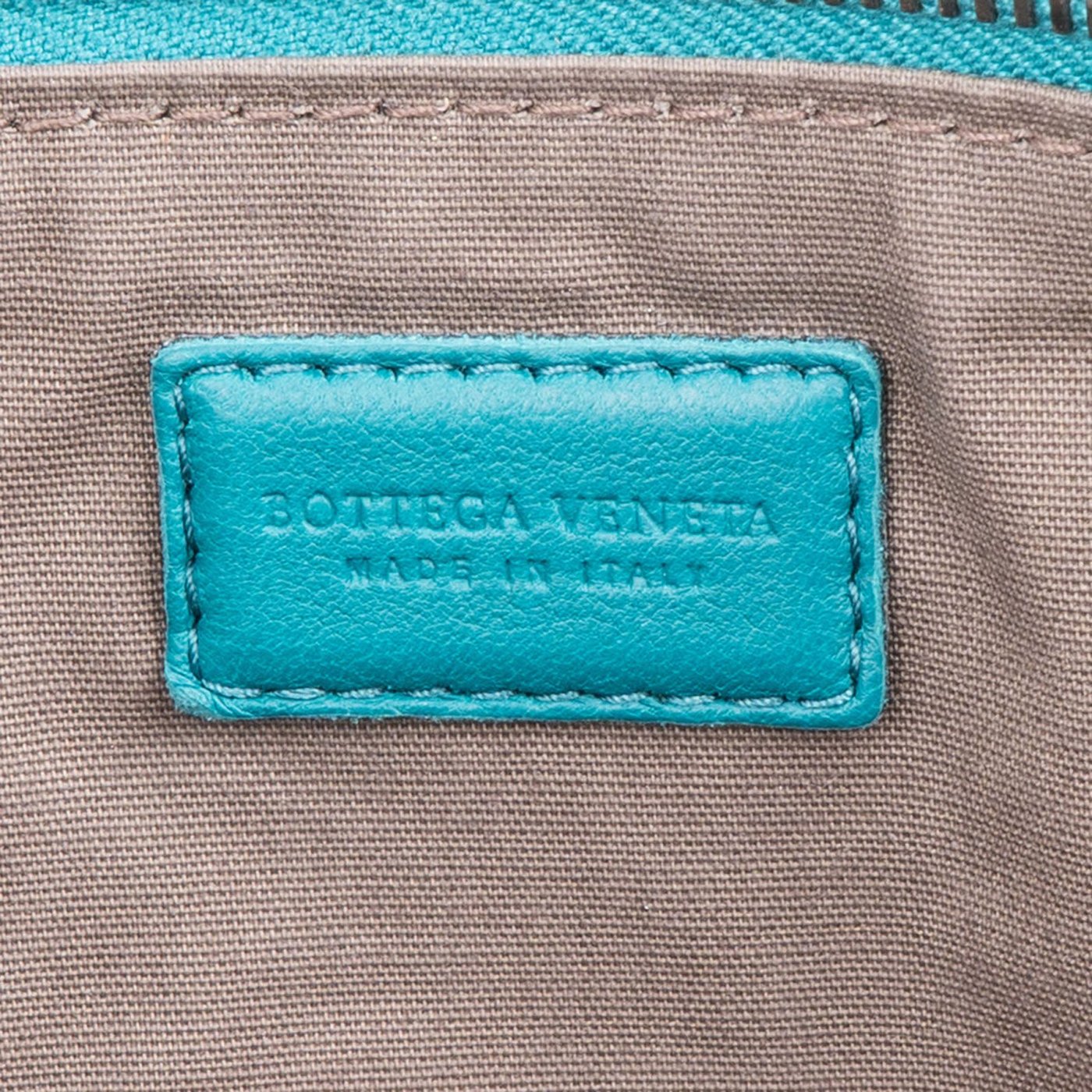Bottega Veneta Blue Intrecciato Leather Clutch