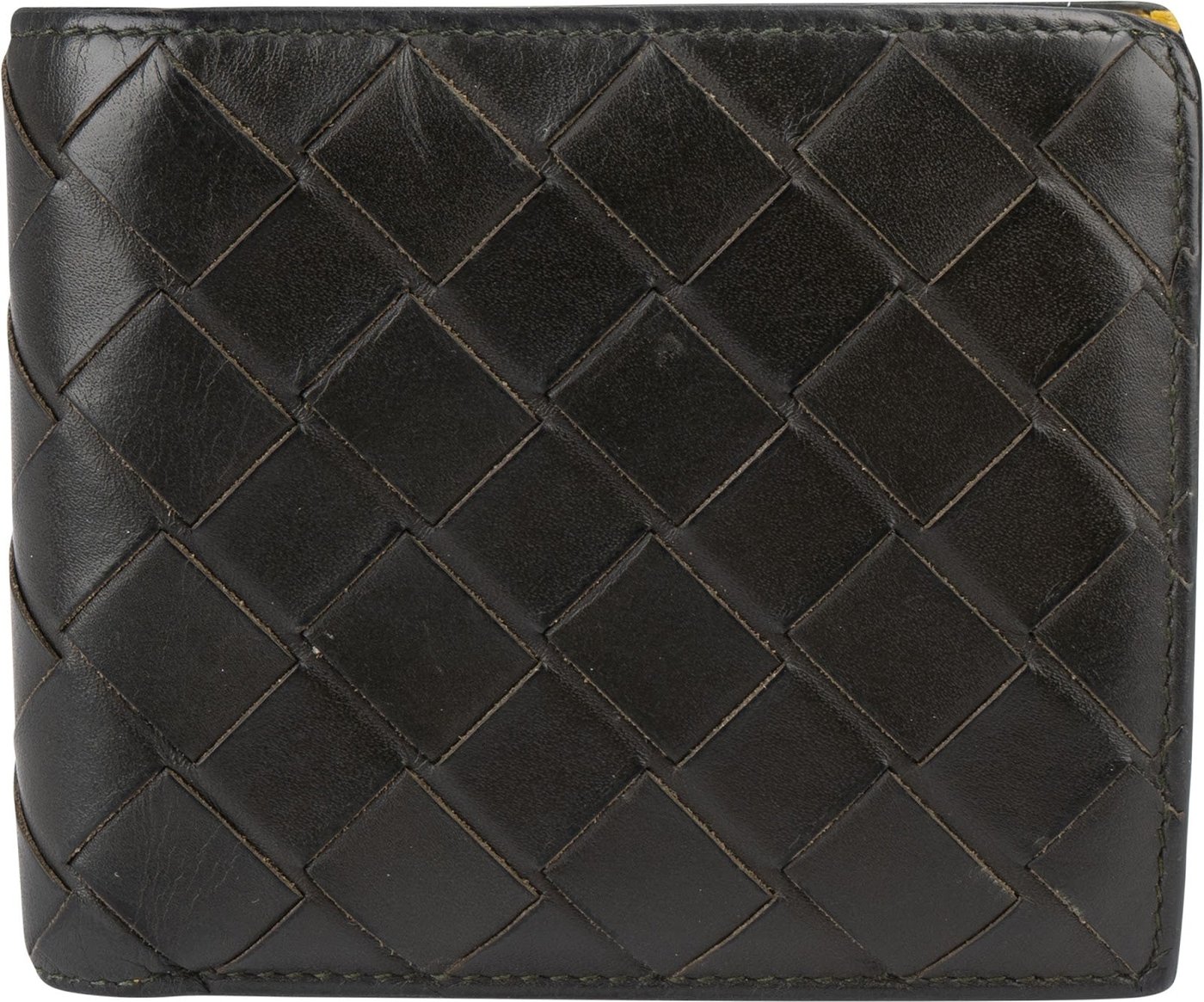Bottega Veneta Dark Green Intrecciato Leather Bifold Wallet