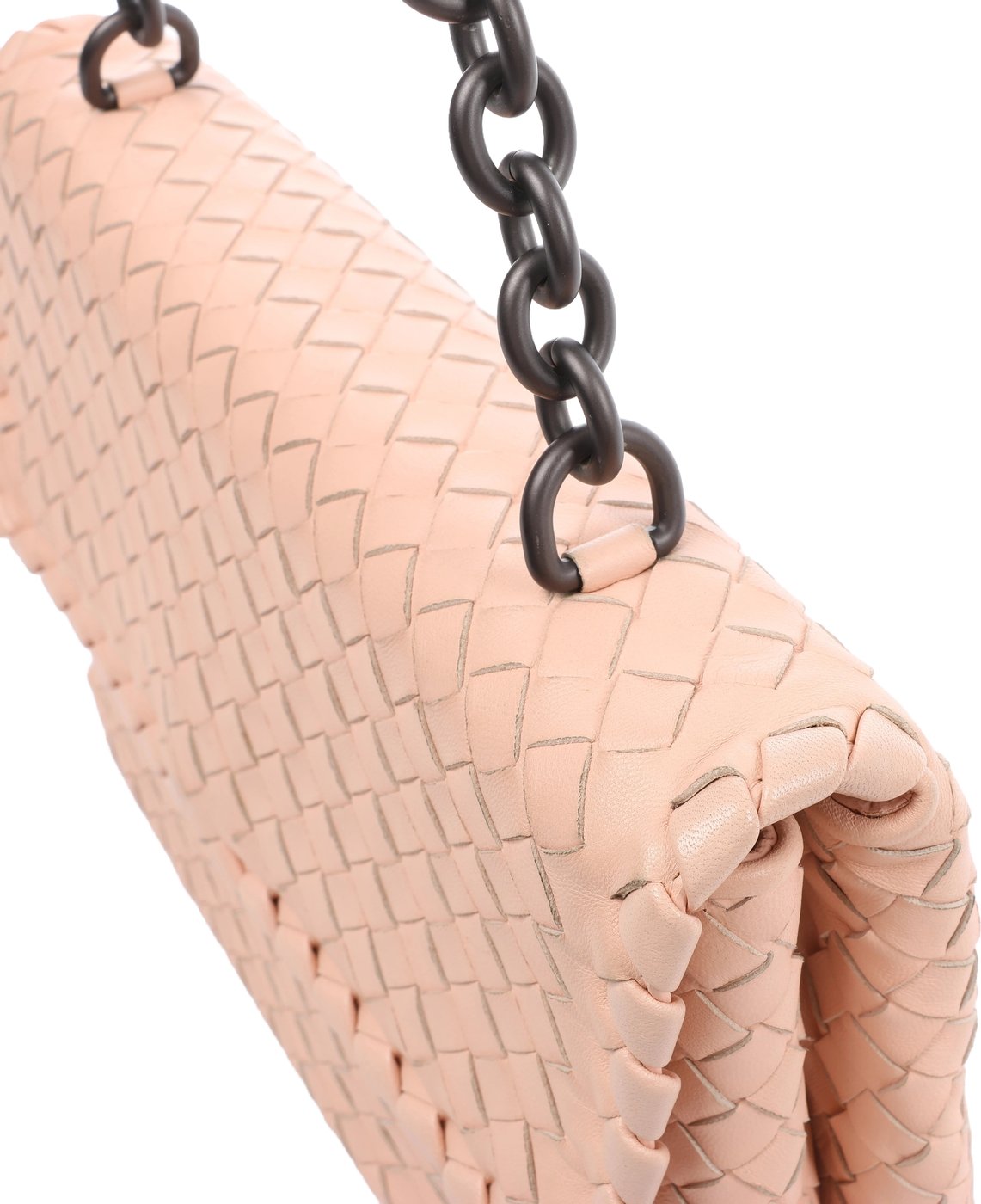 Bottega Veneta Intrecciato Leather Chain Shoulder Bag in Pink
