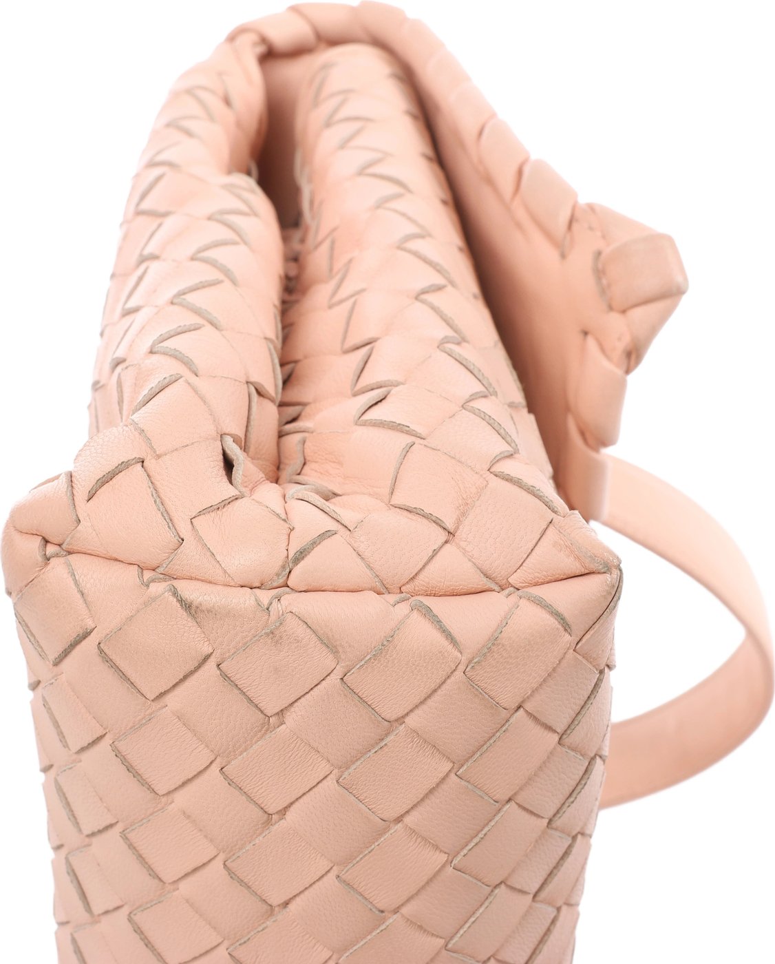 Bottega Veneta Intrecciato Leather Chain Shoulder Bag in Pink